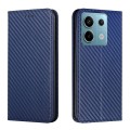 For Xiaomi Redmi Note 13 Pro Carbon Fiber Texture Flip Holder Leather Phone Case(Blue)