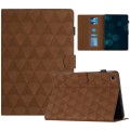 For iPad 10.2 2021 / 2020 / 10.5 2019 Diamond Texture Embossed Leather Smart Tablet Case(Brown)