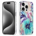 For iPhone 15 Pro Electroplated Symphony Phone Case(Watercolor Flower)