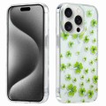 For iPhone 15 Pro Electroplated Symphony Phone Case(Four-leaf-clover)