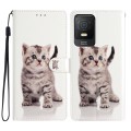 For TCL 403 Colored Drawing Leather Phone Case(Little Tabby Cat)