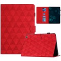 For Amazon Kindle HD10 2021 Diamond Texture Embossed Leather Smart Tablet Case(Red)