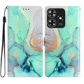 For ZTE Blade A73 4G Colored Drawing Leather Phone Case(Green Marble)