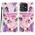 For ZTE Blade A73 4G Colored Drawing Leather Phone Case(Purple Marble)