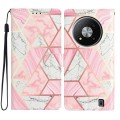 For ZTE Blade A73 5G Colored Drawing Leather Phone Case(Pink Marble)