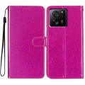 For Xiaomi 13T 5G Glitter Powder Flip Leather Phone Case(Rose Red)