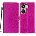 For Xiaomi Redmi 13C Glitter Powder Flip Leather Phone Case(Rose Red)