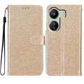 For Xiaomi Redmi 13C Glitter Powder Flip Leather Phone Case(Gold)