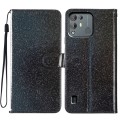 For Blackview A55 Pro Glitter Powder Flip Leather Phone Case(Black)