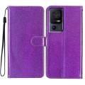 For TCL 40 SE Glitter Powder Flip Leather Phone Case(Purple)