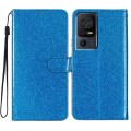 For TCL 40 SE Glitter Powder Flip Leather Phone Case(Blue)