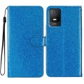 For TCL 403 Glitter Powder Flip Leather Phone Case(Blue)