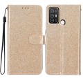 For ZTE Blade A52 Glitter Powder Flip Leather Phone Case(Gold)