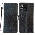 For ZTE Blade A73 4G Glitter Powder Flip Leather Phone Case(Black)