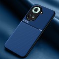 For OPPO Reno11 5G Global Classic Tilt Strip Grain Magnetic Shockproof PC + TPU Phone Case(Blue)