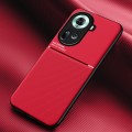 For OPPO Reno11 5G Global Classic Tilt Strip Grain Magnetic Shockproof PC + TPU Phone Case(Red)
