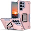 For Samsung Galaxy S24 Ultra 5G Non-slip Shockproof Armor Phone Case with Ring Holder(Rose Gold)