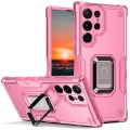 For Samsung Galaxy S24 Ultra 5G Non-slip Shockproof Armor Phone Case with Ring Holder(Pink)