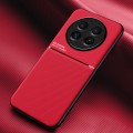 For Realme 12 5G Classic Tilt Strip Grain Magnetic Shockproof PC + TPU Phone Case(Red)
