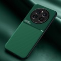 For Realme 12+ Classic Tilt Strip Grain Magnetic Shockproof PC + TPU Phone Case(Green)