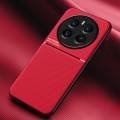 For Realme 12 Pro / 12 Pro+ Classic Tilt Strip Grain Magnetic Shockproof PC + TPU Phone Case(Red)