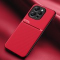 For Xiaomi Redmi 12 4G Classic Tilt Strip Grain Magnetic Shockproof PC + TPU Phone Case(Red)