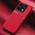 For Xiaomi Redmi Note 13 Pro 5G Classic Tilt Strip Grain Magnetic Shockproof PC + TPU Phone Case(Red