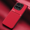 For Xiaomi 14 Classic Tilt Strip Grain Magnetic Shockproof PC + TPU Phone Case(Red)
