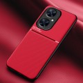 For Huawei Maimang 20 Classic Tilt Strip Grain Magnetic Shockproof PC + TPU Phone Case(Red)