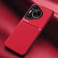 For Huawei Pura 70 Pro Classic Tilt Strip Grain Magnetic Shockproof PC + TPU Phone Case(Red)