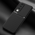 For Honor 90 Pro Classic Tilt Strip Grain Magnetic Shockproof PC + TPU Phone Case(Black)