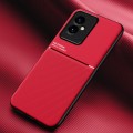 For Honor 100 Classic Tilt Strip Grain Magnetic Shockproof PC + TPU Phone Case(Red)