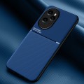 For Honor 100 Pro Classic Tilt Strip Grain Magnetic Shockproof PC + TPU Phone Case(Blue)