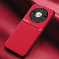 For Honor X50 Classic Tilt Strip Grain Magnetic Shockproof PC + TPU Phone Case(Red)