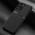 For Honor X50i Classic Tilt Strip Grain Magnetic Shockproof PC + TPU Phone Case(Black)