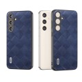 For Samsung Galaxy S24 5G ABEEL Weave Plaid PU Phone Case(Blue)