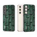 For Samsung Galaxy S24 5G ABEEL Genuine Leather Mahjong Texture Series Phone Case(Green)