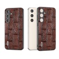 For Samsung Galaxy S24+ 5G ABEEL Genuine Leather Mahjong Texture Series Phone Case(Brown)