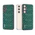For Samsung Galaxy S24+ 5G ABEEL Genuine Leather Sky Series Phone Case with Holder(Green)