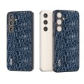 For Samsung Galaxy S24+ 5G ABEEL Genuine Leather Sky Series Phone Case with Holder(Blue)
