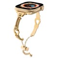 For Apple Watch Series 9 41mm Twist Metal Bracelet Chain Watch Band(Gold)