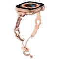 For Apple Watch Series 9 41mm Twist Metal Bracelet Chain Watch Band(Rose Gold)