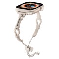 For Apple Watch Series 3 38mm Twist Metal Bracelet Chain Watch Band(Starlight)