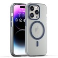 For iPhone 15 Pro MagSafe Frosted Translucent TPU + PC Full Coverage Phone Case(Dark Blue)