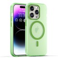 For iPhone 15 Pro MagSafe Frosted Translucent TPU + PC Full Coverage Phone Case(Green)
