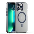 For iPhone 13 Pro MagSafe Frosted Translucent TPU + PC Full Coverage Phone Case(Dark Blue)