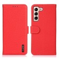 For Samsung Galaxy A35 5G KHAZNEH Litchi Genuine Leather Phone Case(Red)