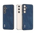 For Samsung Galaxy S24+ 5G ABEEL Elegant Series PU Leather Black Edge Phone Case(Blue)