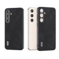 For Samsung Galaxy S24 5G ABEEL Elegant Series PU Leather Black Edge Phone Case(Black)