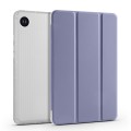 For Samsung Galaxy Tab A9+ X210 3-fold Clear Honeycomb TPU Leather Tablet Case with Pen Slot(Lavende